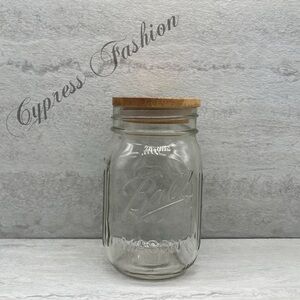 🎉 $5 Ball 16 oz Glass Mason Jar with Wooden Lid